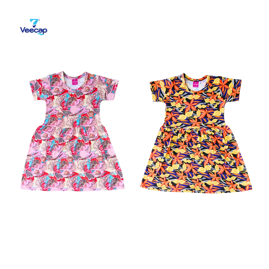 KIDS SLEEVE FROCK PACK OF 2(2-3YRS-9-10YRS)