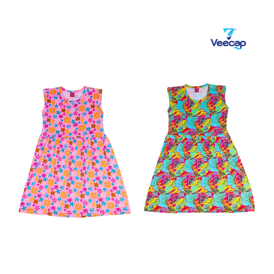 KIDS LS FROCK FLORAL PRINT(PACK OF 2)2YRS-10YRS