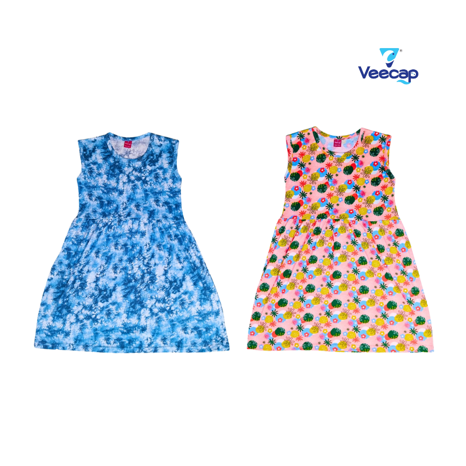 KIDS LS FROCK FLORAL PRINT(PACK OF 2)2YRS-10YRS
