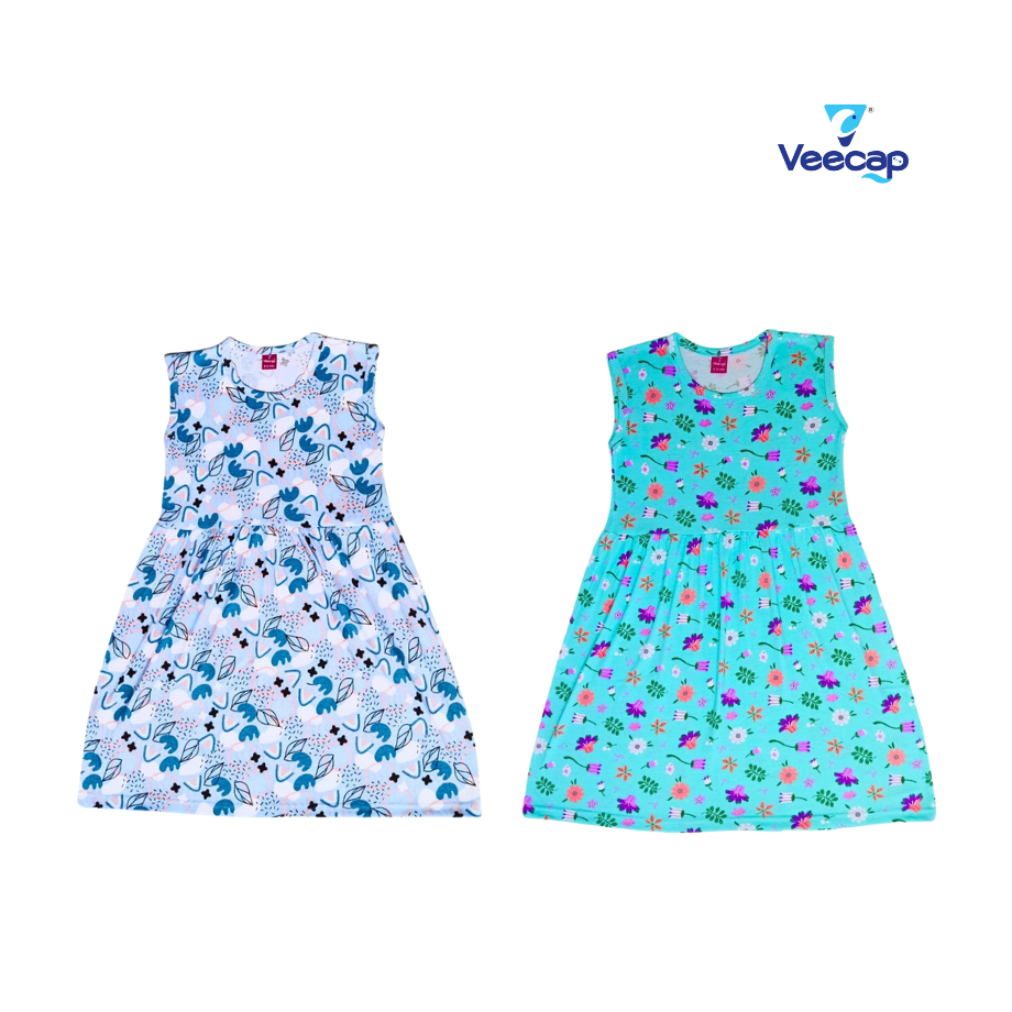 KIDS LS FROCK FLORAL PRINT(PACK OF 2)2YRS-10YRS