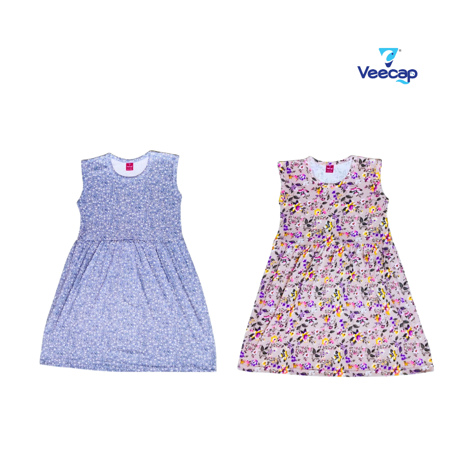 KIDS LS FROCK FLORAL PRINT(PACK OF 2)2YRS-10YRS