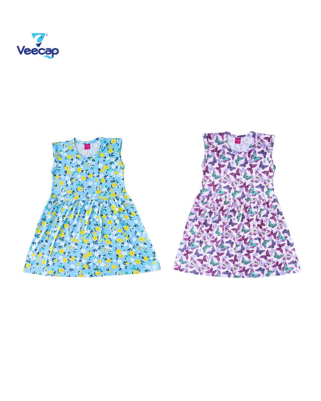 KIDS LS FROCK FLORAL PRINT(PACK OF 2)2YRS-10YRS