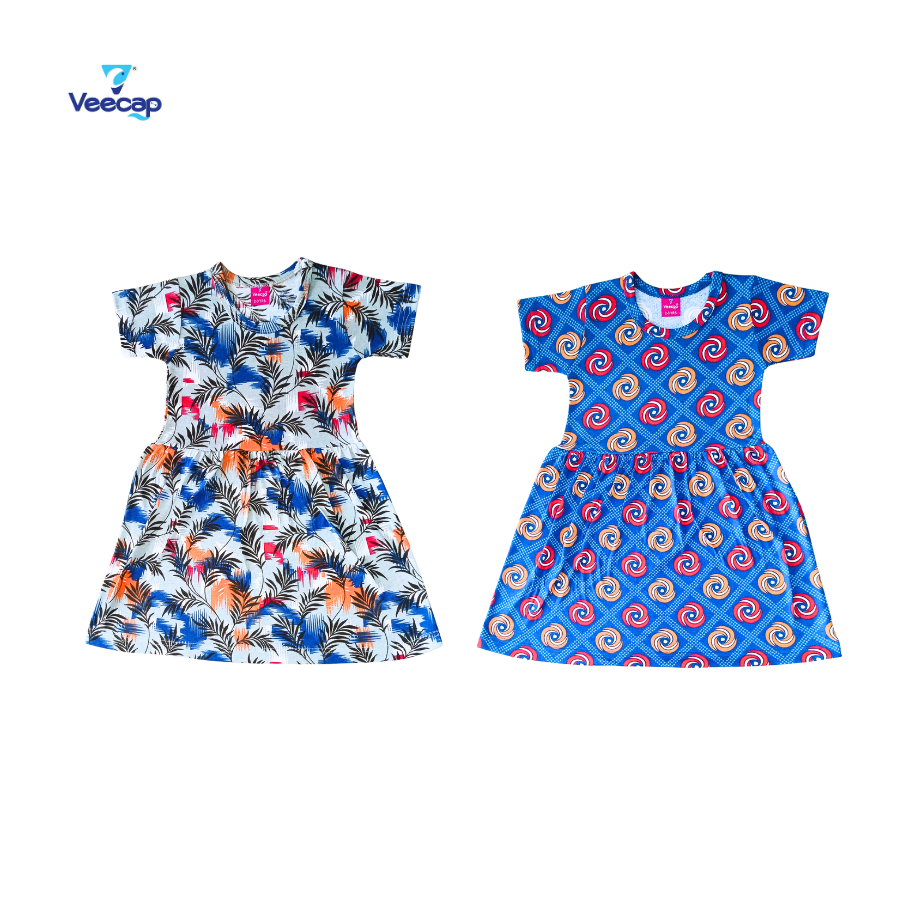 KIDS SLEEVE FROCK PACK OF 2(2-3YRS-9-10YRS)