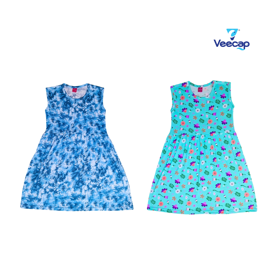 KIDS LS FROCK FLORAL PRINT(PACK OF 2)2YRS-10YRS
