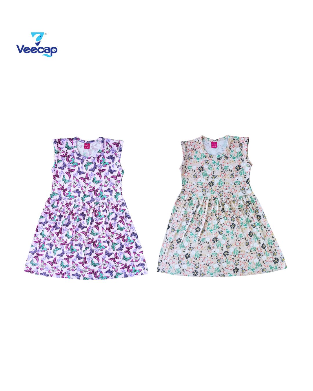 KIDS LS FROCK FLORAL PRINT(PACK OF 2)2YRS-10YRS