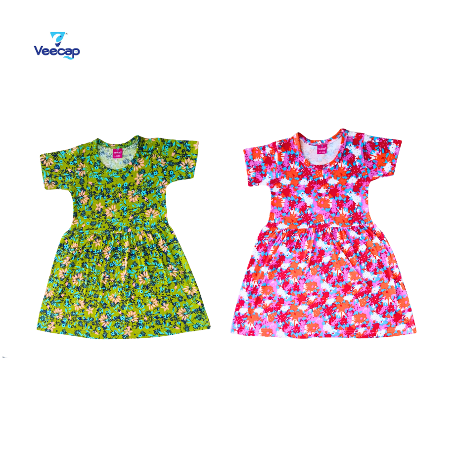 KIDS SLEEVE FROCK PACK OF 2(2-3YRS-9-10YRS)