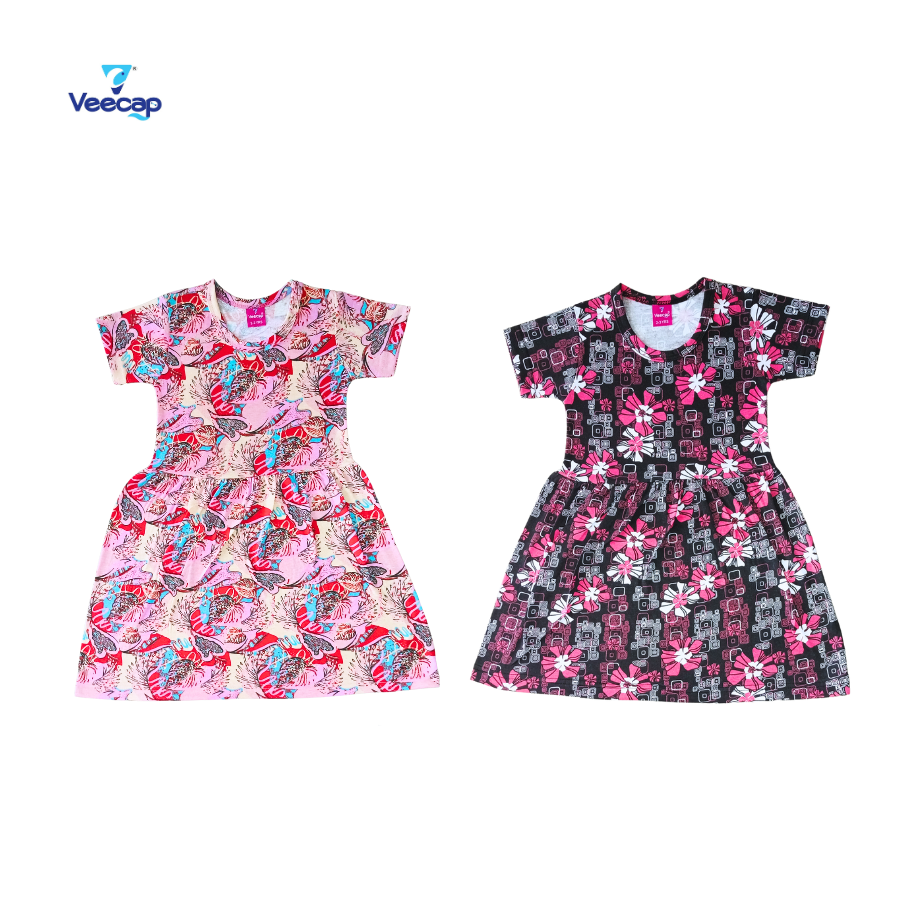 KIDS SLEEVE FROCK PACK OF 2(2-3YRS-9-10YRS)