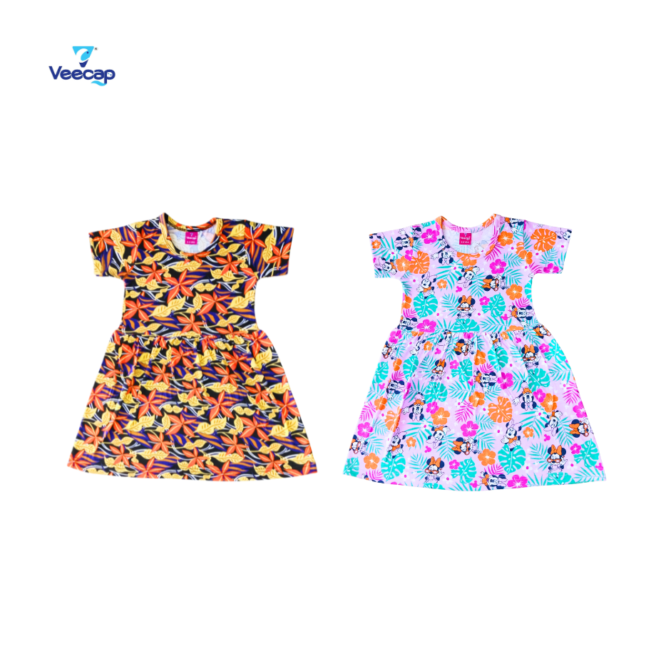 KIDS SLEEVE FROCK PACK OF 2(2-3YRS-9-10YRS)