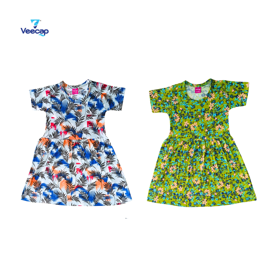 KIDS SLEEVE FROCK PACK OF 2(2-3YRS-9-10YRS)