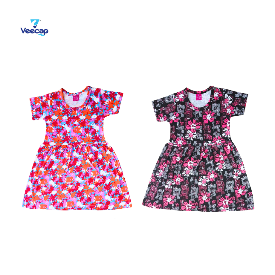 KIDS SLEEVE FROCK PACK OF 2(2-3YRS-9-10YRS)