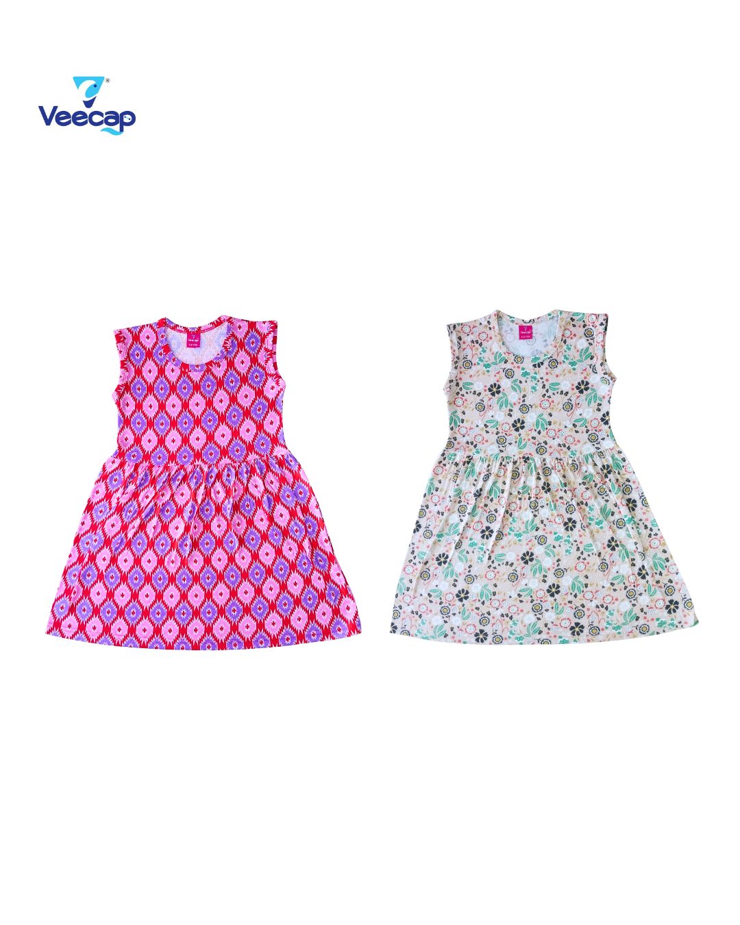 KIDS LS FROCK FLORAL PRINT(PACK OF 2)2YRS-10YRS