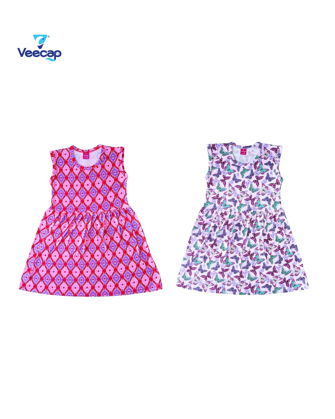 KIDS LS FROCK FLORAL PRINT(PACK OF 2)2YRS-10YRS