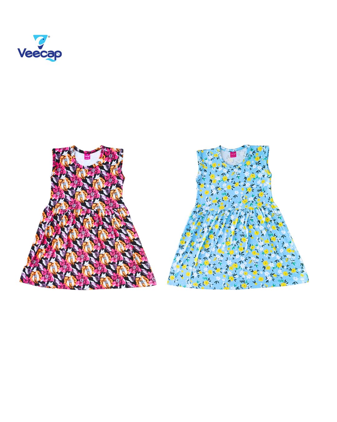 KIDS LS FROCK FLORAL PRINT(PACK OF 2)2YRS-10YRS