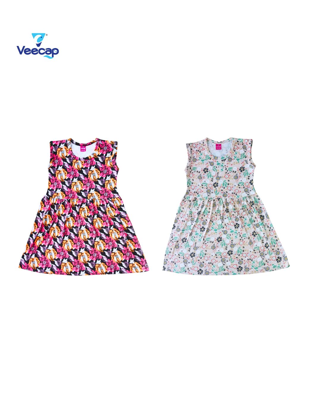 KIDS LS FROCK FLORAL PRINT(PACK OF 2)2YRS-10YRS