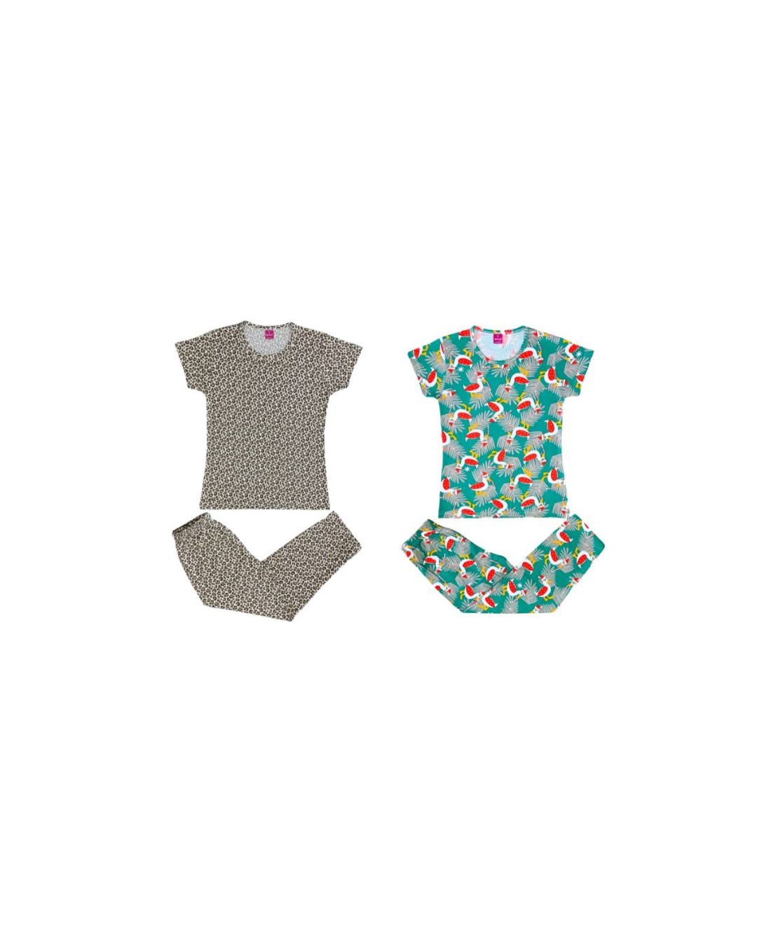 GIRLS AOP PYJ TOP AND BOTTOM SET(PACK OF 2)2YRS-10YRS