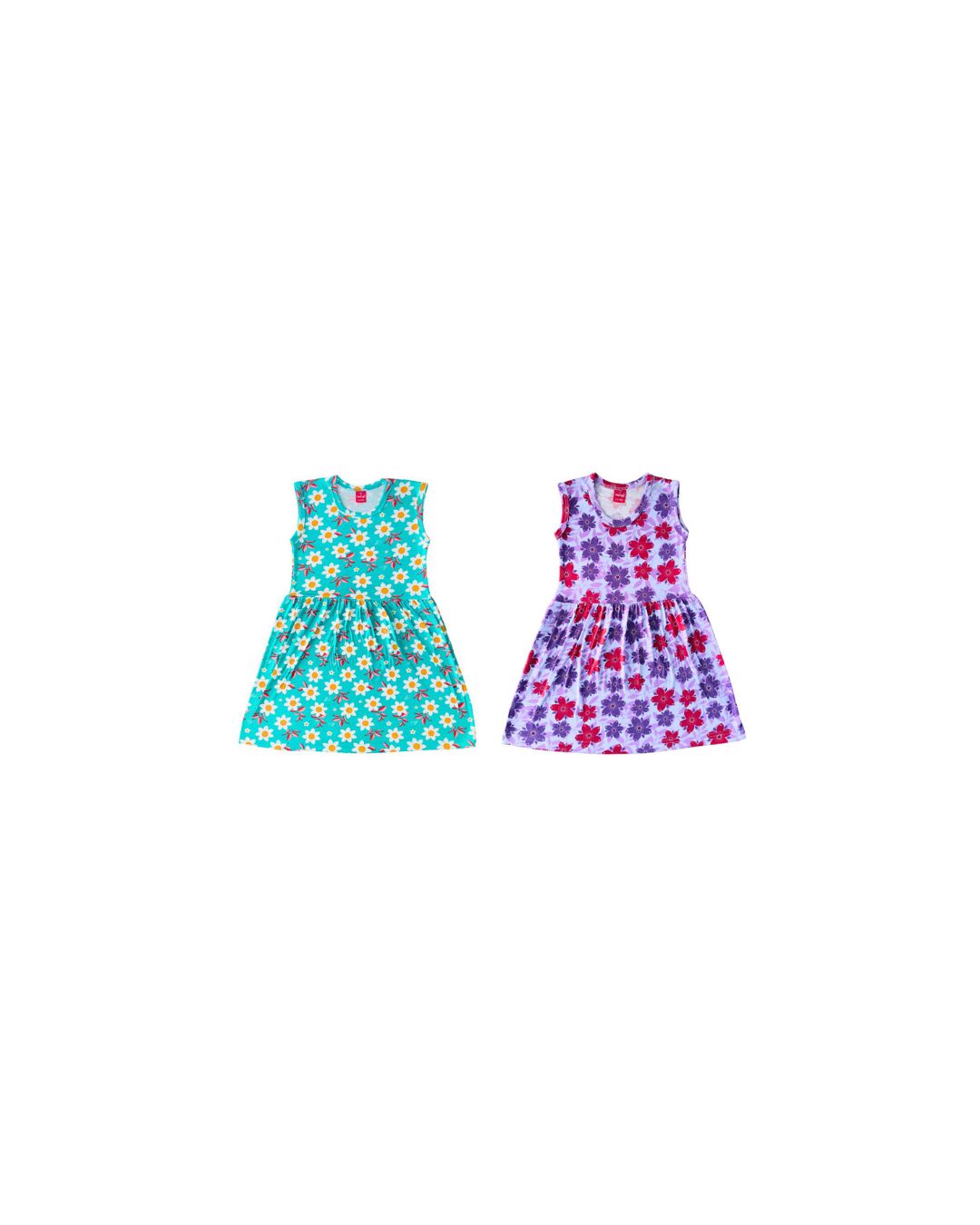 KIDS LS FROCK FLORAL PRINT(PACK OF 2)2YRS-10YRS