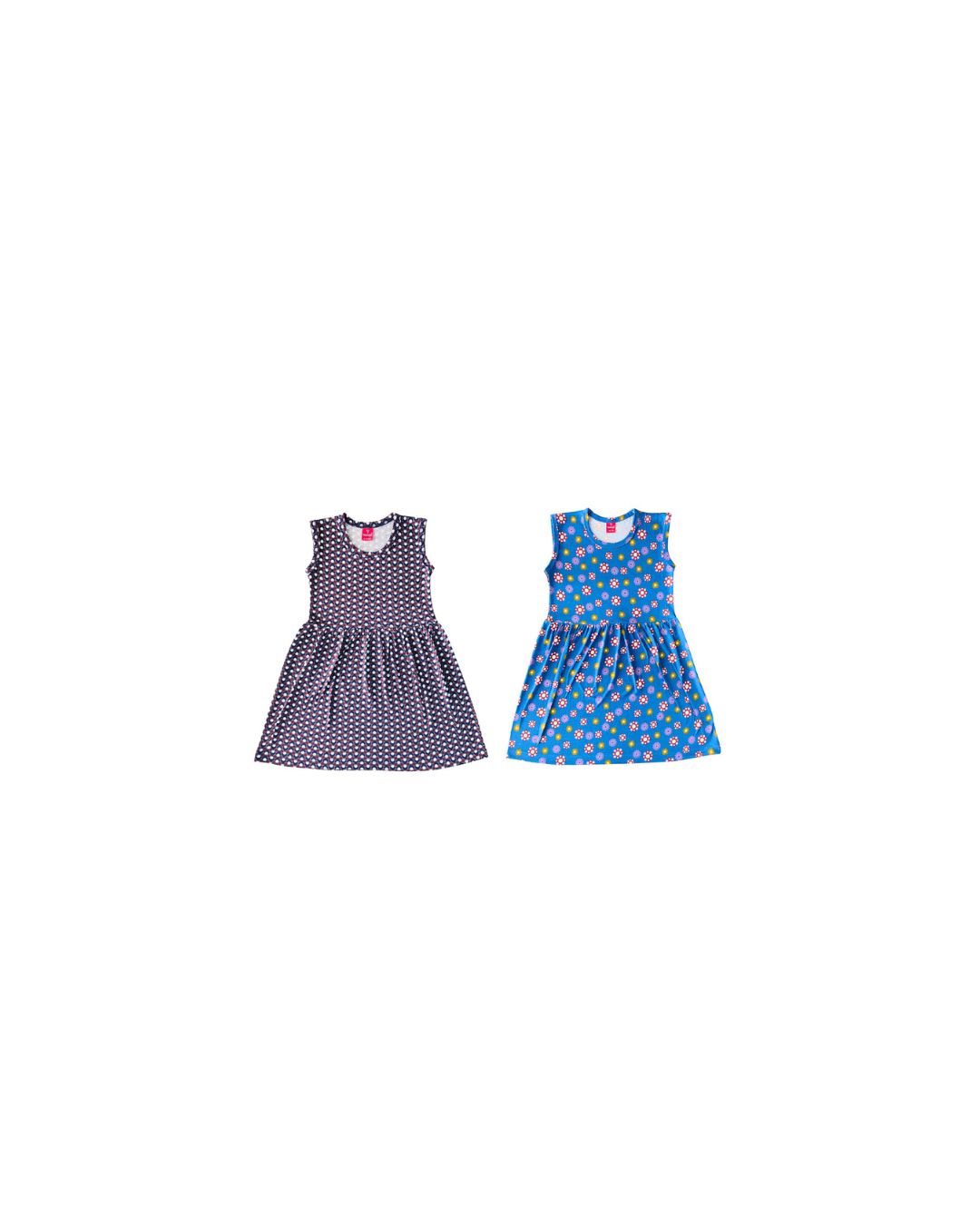 KIDS LS FROCK FLORAL PRINT(PACK OF 2)2YRS-10YRS