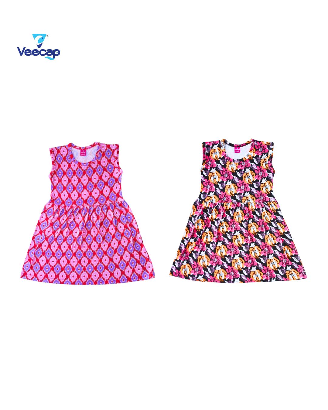 KIDS LS FROCK FLORAL PRINT(PACK OF 2)2YRS-10YRS