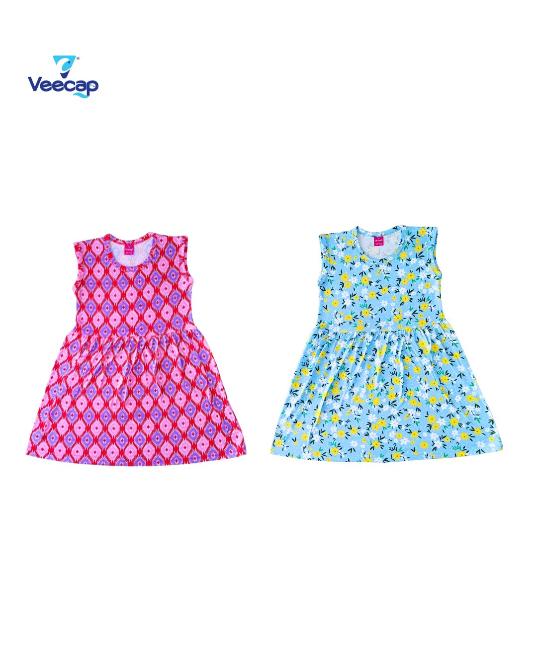 KIDS LS FROCK FLORAL PRINT(PACK OF 2)2YRS-10YRS