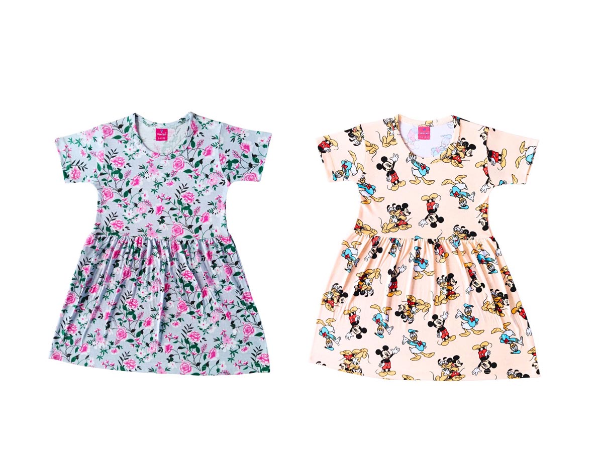 KIDS SLEEVE FROCK PACK OF 2(2-3YRS-9-10YRS)