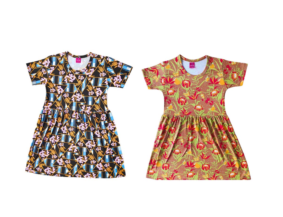 KIDS SLEEVE FROCK PACK OF 2(2-3YRS-9-10YRS)